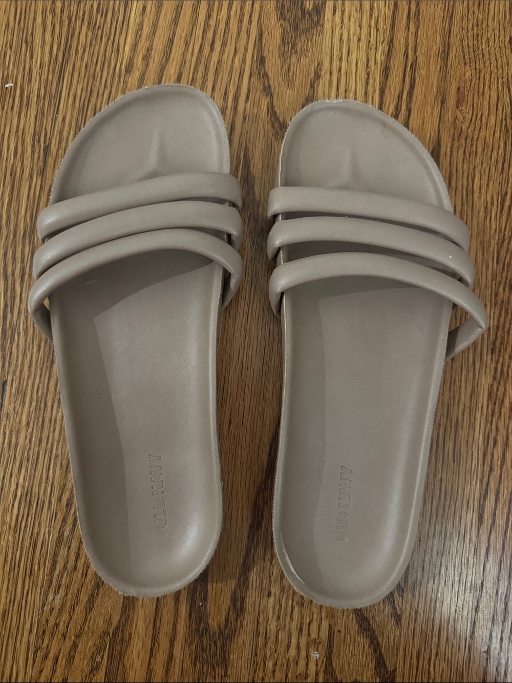 Old Navy Womens Slide Sandals in Taupe
